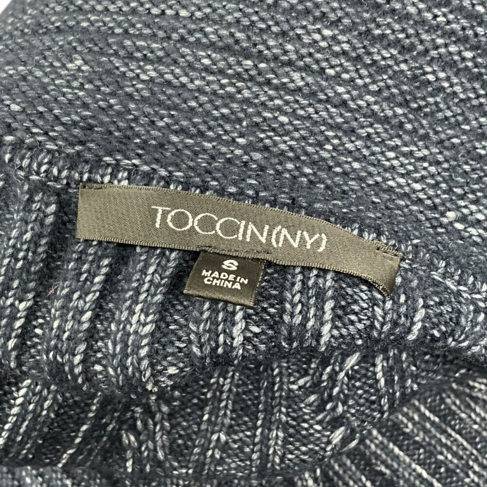 Toccin Turtleneck Sweater Navy Size S Pullover Long Sleeve Ribbed - Picture 7 of 8